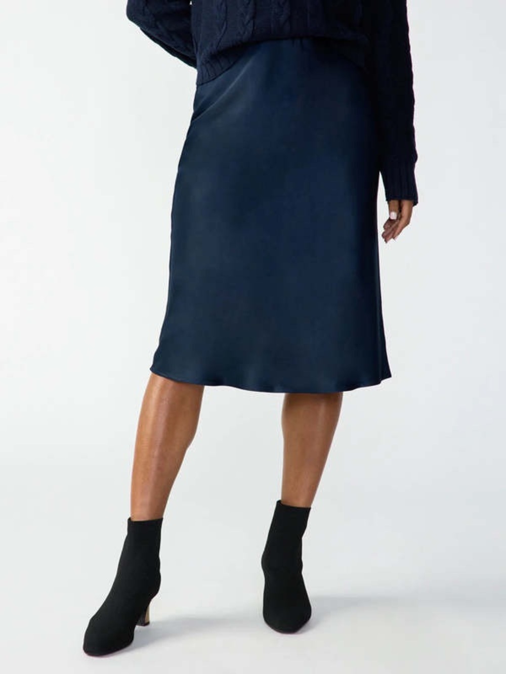 Sanctuary Everyday Satan midi skirt Navy Reflection